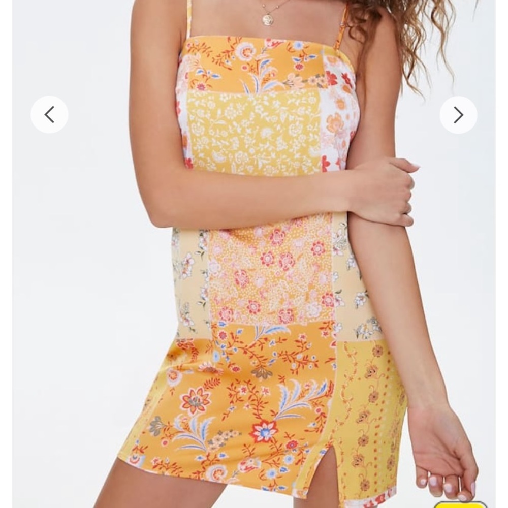 NWT Silk patchwork slip dress with slit